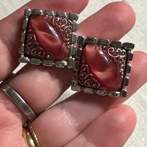 Vintage Men’s Western Silver tone Cuff Links - Picture 2 of 8